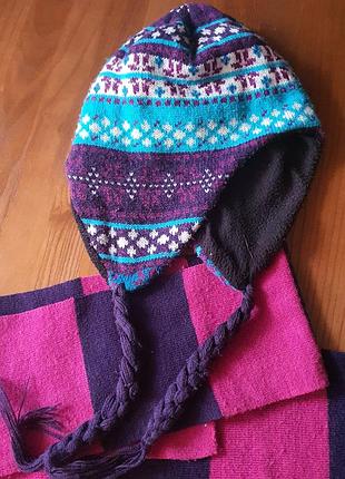 Шапка с шарфом 4-6 лет