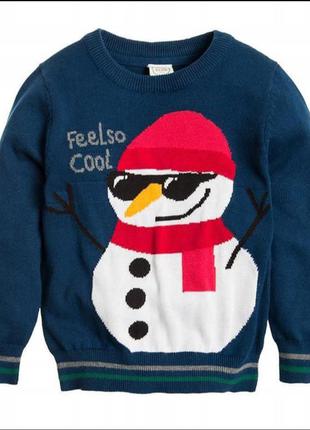 Новорічний джемпер, кофта, светер сніговик 6-7р (122см),cool club