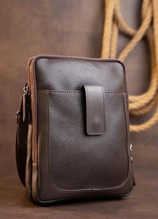 Сумка чоловіча коричнева шкіряна