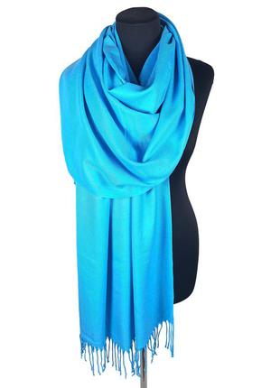 Палантин шарф кашемір шерсть кашеміровий pashmina original блакитний однотонний новий