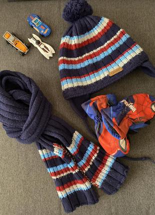 Набір, шапка, шарф і рукавички, людина павук