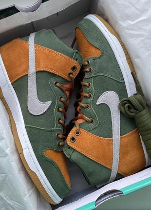 Кросівки nike sb dunk high premium sequoia/cool grey/brown ale 839693-302