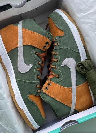 Кроссовки nike sb dunk high premium sequoia/cool grey/ale brown 839693-302