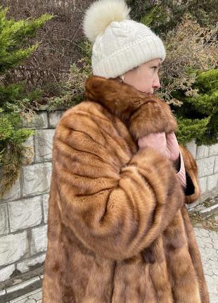 Шикарная шуба золотая норка, giancaran, италия, р.48-52