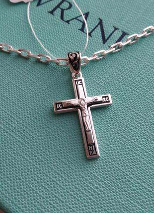 Срібна ланцюжок якірний ланцюг плетіння з алмазною гранню 55-60 см