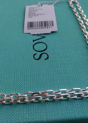 Серебряная цепочка цепь якорное плетение с алмазной гранью 55-60 см2 фото