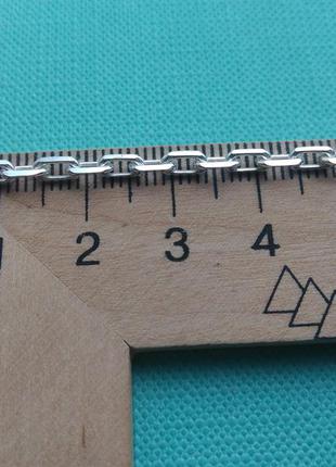 Серебряная цепочка цепь якорное плетение с алмазной гранью 55-60 см3 фото