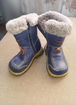 Сапожки ботинки туфли кожа зимние и еврозима 14 см.2 фото