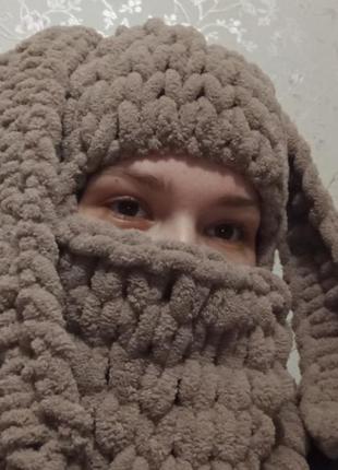 В'язана балаклава з вушками з alice puffy