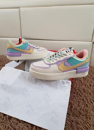 Nike air force 1 shadow pale ivory різнокольорові кроси жіночі найк аір форс