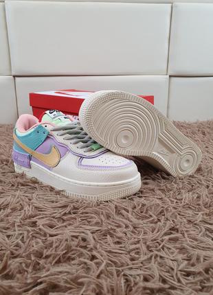 Nike air force 1 shadow pale ivory разноцветные кроссы женские найк аир форсе6 фото