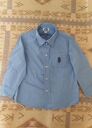 Стильна модна блакитна сорочка