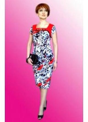 Платье алеся дм-2 крас.черн. мак