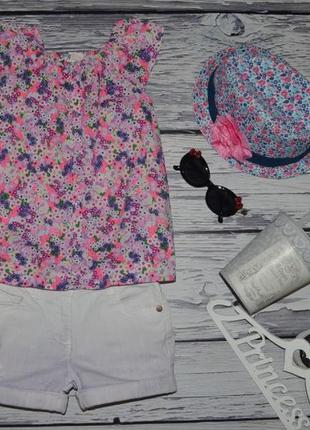 3 - 4 года 104 см h&m фирменная маечка блузка блуза рубашка цветы для модниц
