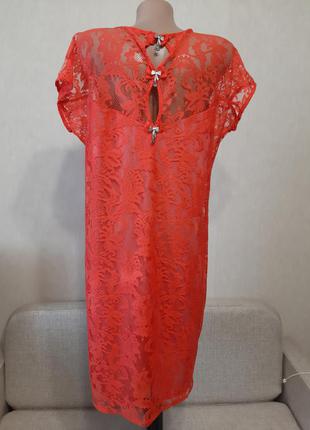 Красивое кружевное платье jannel 50 рр на спинке сердечки пог 52-624 фото