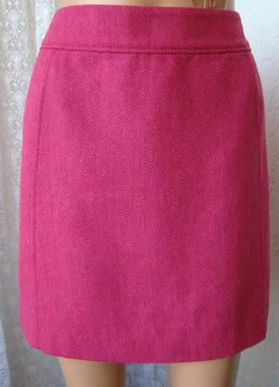 Юбка женская демисезонная яркая модная шерсть мини бренд h&m р.50 №54183 фото