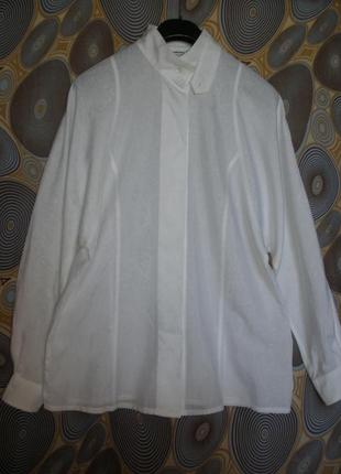 Роскошная белая блуза рубашка сорочка scarabaus хлопок вискоза1 фото