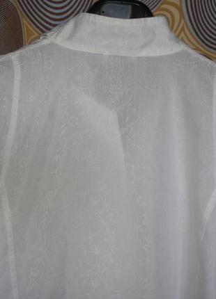 Роскошная белая блуза рубашка сорочка scarabaus хлопок вискоза7 фото