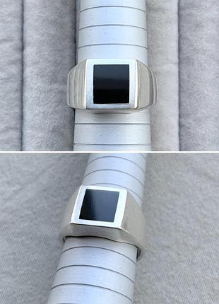 Кільце перстень срібло 925 клеймо онікс квадрат вінтаж японія