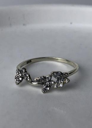 Серебряное кольцо бабочки с изменяемым размером