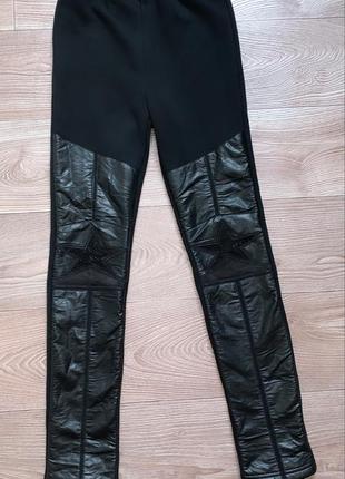 Лосіни теплі на флісі з шкіряними вставками!