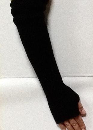 Перчатки женские comstil без пальцев высокие черные трикотажные1 фото