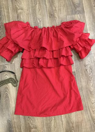 Сукня міні-сукня, червона сукня5 фото