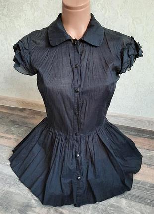 Рубашка черная (батист) s