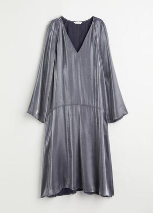Платье длиной до икры из ткани с блеском4 фото