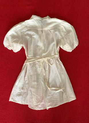 Удлиненная блуза рубашка fever из тончайшего шелка и хлопка с поясом3 фото