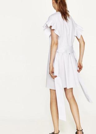 Белоснежное платье zara с бусинами4 фото