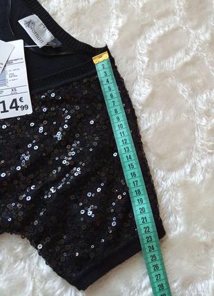 Чорне новорічне болеро, жакет, накидка, піджак, кофта з паєтками від kiabi (франція), розмір xs8 фото