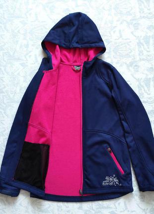 Осенняя куртка на флисе софтшелл на 12-14 лет термо ветровка на флисе рост 158/1641 фото