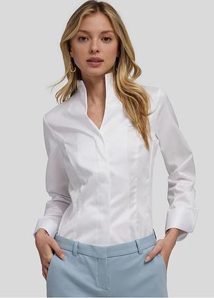 Van laack біла сорочка в горошок комір стійка