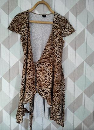 Сукня плаття леопардове на запах h&m✨ леопард принт✨плаття міні леопардове2 фото