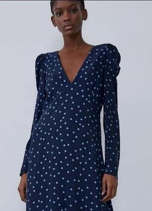 Потрясающее платье в горох zara 4