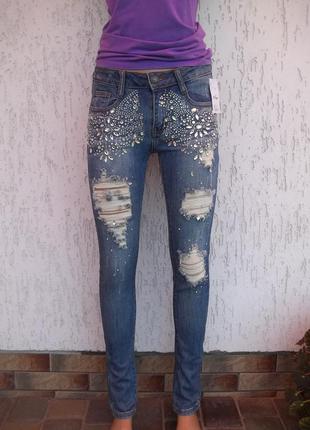 (44р-талия 76/80см) стрейчевые джинсы скинни джеггинсы треггинсы женские4 фото