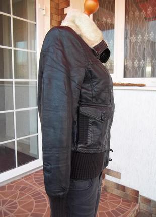 (44р) formula joven кожаная женская куртка пиджак косуха на меху2 фото