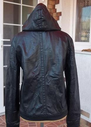( 48 р ) divided мужская  куртка c капюшоном  эко-кожа4 фото