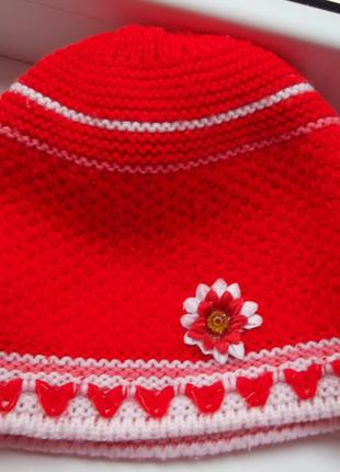 (6-8лет) шапка для девочки