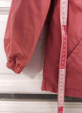 Курточка водооталивающая непродуваемая  на подкладке розовая с капюшоном с ушками на девочку 5 лет6 фото