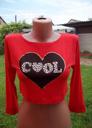 (10 - 12 лет) трикотажный свитер кофта топ болеро для девочки на рост 146 - 152 см