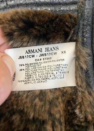 Зимняя женская кожаная куртка armani jeans армани италия косуха4 фото