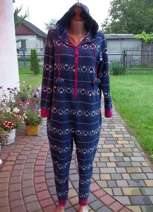 ( 46 / 48 р) женская пижама кигуруми комбинезон флисовый б/у