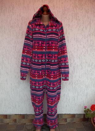( 48 / 50 р ) new look флисовый домашний комбинезон пижама  кигуруми человечек б/у2 фото