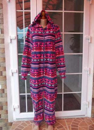 ( 48 / 50 р ) new look флисовый домашний комбинезон пижама  кигуруми человечек б/у5 фото
