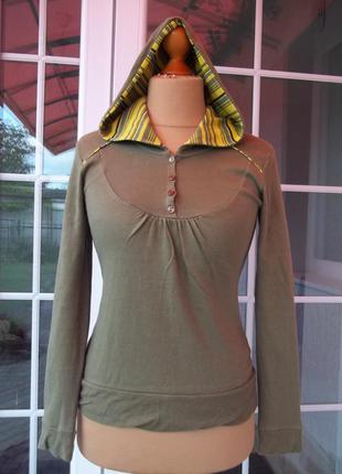 ( 46 р ) fre espirit женская  кофта свитер  трикотажный с капюшоном б / у3 фото