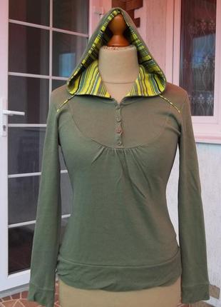 ( 46 р ) fre espirit женская  кофта свитер  трикотажный с капюшоном б / у8 фото