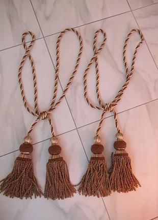 ( 2 шт пара) подвійні кисті підхоплення для штор (коричневі) німеччина