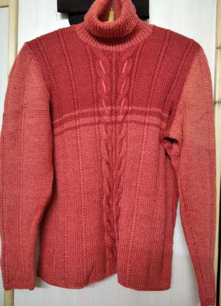 Теплый женский свитер 48р, ручная работа.